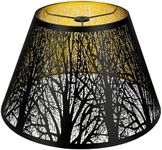 Medium Lamp Shade, ALUCSET Barrel Metal Lampshade with Pattern of Trees Lampshade for Table Lamp, 7x13x7.8 inch, Metal Lampshades, Spider