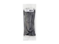 Monoprice Cable Tie - 20cm (8in) - Black (100 pcs/pack) Hold Up to 18Kg, Organize Cable in Computer Desk Or Home Theater Rack