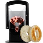 Bagel Slicer Stainless Steel Bagel Cutter Non-Stick Blade Bread Toast Slicer Multipurpose Heavy-Duty Muffin Slicer for Bagel Toast Muffin Fruit Vegetable(Black)
