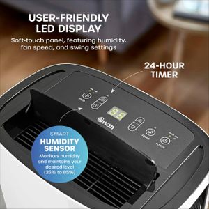 Swan 20L Dehumidifier – Powerful Moisture Removal, White