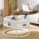 YITAHOME Round Lift Top Coffee Table, Coffee Tables with Living Room with Hidden Storage Compartment, Modern Coffee Table with Storage for Home Office,Round Center Tables Living Room