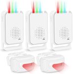 GREENCYCLE Outdoor Driveway Alarm with Multiple Receiver, Driveway Alarm Wireless Outside, Long Range IP64 Waterproof Weatherproof for Business Entry Protect Indoor Outdoor Property (3Alarm 2Sensor)