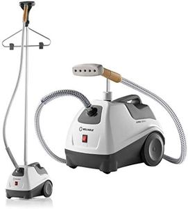 Reliable Vivio 550GC Garment Steamer - Professional Garment Steamer with Heavy Duty Aluminium Steam Head, 1 Gallon Water Capacity, 1300W Brass Fittings, Large Wheels for Mobility and 63 in. Steam Hose
