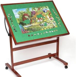 Bits and Pieces - Puzzle Tableau - Portable and Adjustable Puzzle Table - Folding Table with Wheels - Jigsaw Puzzle Accessories - 35 ¾ x 26 ½ x 33 in