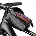 ROCKBROS Bike Frame Bag Bike Phone Bag Waterproof for Bicycle Top Tube Bag with Touch Screen Bike Accessories Compatible with Phone Case Below 6.0"