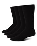 Calvin Klein Men's Crew Socks - 4 Pack Lightweight Combed Cotton Blend Dress Socks - Breathable Socks for Men (7-12), Solid Black, 7-12