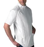 BSF Uniforms Men's White Polycotton Small Size Dentist Apron Top Ideal for Doctors, Nurses, Dentists, Receptionists, Hospital Staff Etc