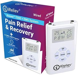 TENS Unit and EMS Muscle Stimulator Combination for Pain Relief, Arthrits and Muscle Recovery - Treats Tired and Sore Muscles in Your Shoulders, Back, Ab's, Legs, Knee's and More