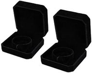 HooAMI Black Velvet Bracelet Bangle Cuff Box Travel Storage Display Case Jewelry Gift Boxes 2pcs