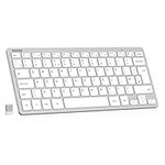 Arteck 2.4G Wireless Keyboard Ultra Slim and Compact Keyboard with Media Hotkeys for Computer Desktop PC Laptop Surface Smart TV and Windows 11/10/8/7, Silver