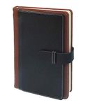 AccuPrints Hard Bound A5 Diary with PU Leather Belt Lock Pages 200 for Office Personal Man boy Girl Daily Planner Notebook Planner jounal notebooks Doodle 2020 (Black Brown)