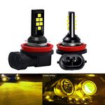 SOCAL-LED LIGHTING 2x H11 H8 LED Fog Light Bulb Advanced 3030 SMD Bright Colorful Daytime Running DRL Lamp, Golden Yellow