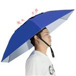 NEW-Vi Fishing Umbrella Hat Folding Adjustable Sun Rain Cap, 37.4”Oversize Hands Free Umbrellas, 7-Ribs Anti-UV Waterproof Headwear for Fishing Gardening Golf Sunshade Outdoor