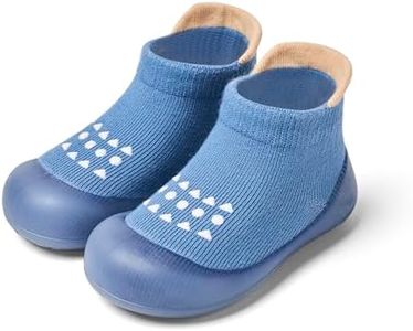 Bearbay Baby Sock Shoes Baby Walking Shoes Infant Non-Slip Breathable Slippers with Soft Rubber Sole Baby Boys Girls Sneakers Blue