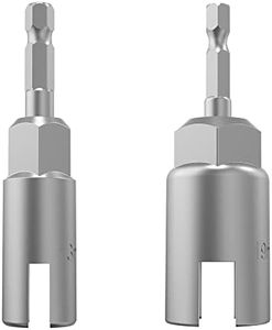 Monliful 2 Pack (13mm,19mm) 1/4 Inch Hex Shank Nut Driver Power Wing Nut Driver Set Bit Socket Wrenches Tools Set Slot Wing nuts Drills Bits for Panel Nuts screws eye C hook bolt