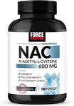 FORCE FACTOR NAC Supplement N-Acetyl Cysteine 600 mg, Immune Support Supplement, 200 Vegetable Capsules