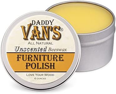 Daddy Van's All Natural Unscented Beeswax Furniture Polish - Food Safe Wood Conditioning Salve Nourishes and Protects Furniture, Cabinets, Antiques and Butcher Block