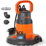 Cleartide 1/3 HP Automatic Pool Cover Pump, Smart Auto/Flexible Manual Mode,120V AC, 2790 GPH Pump for Inground/Above Ground Swimming Pool Cover, Pond, Basement, Window Well, with 25ft Power Cord