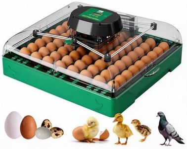 Egg Incubator for Chicken Eggs, Max 72 Egg Large Capacity with Automatic Egg Turner and Humidity Control, Egg Hatching Incubator for Chicken, Quail, Duck with 360° Clear View for Farm & Classroom