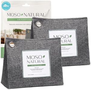 Moso Natural Air Purifying Bag 600g (2 Pack) Premium Charcoal Odor Absorber & Room Deodorizer for Large Spaces — Lasts 2 Years, Bedroom, Basement, Pet Odor Eliminator for Home, Bamboo Charcoal Bag