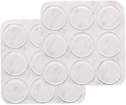 GINOYA 18pcs Glass Top Bumpers, Silicone Adhesive Furniture Bumpers for Glass Table Door Cabinet Drawers