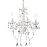 White Chandelier Mini Crystal Chandelier Lighting Small Acrylic Chandelier 4 Light Modern Pendant Light Fixtures