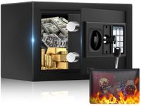0.5 Cuft Mini Safe Box, Home Safe with Fireproof Waterproof Bag, Anti-Theft Digital Security Lock Box with Smart Alert System, Mute Function, Personal Safes Box for Money Jewelry