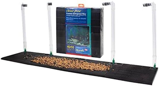 Penn-Plax Undergravel Aquarium Filter for 40-55 Gallon Tanks – Four 11.25” x 11.25��” Plates – Under Gravel System for Clear, Clean Water – Safe for Freshwater and Saltwater Tanks (CFU55)