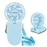 BOCTTCBO Portable Handheld Fan Folding USB Desk Fan, 3 Speeds Adjustment, Mini Neck Fan with Lanyard Small Personal Fan Cooling Quiet for Travel Camping Outdoors Office Home