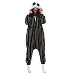 Hallowitch Jack Skellington Onesie Costume for Adult Women and Men. XL Black