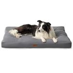 Bedsure Washable Large Dog Bed - 91x68x9cm Flat Dog Bed Mattress with Oxford Fabric, Pet Pillow Cushion for Crate, Dog Mat Outdoor, Grey