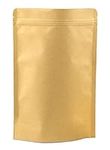 Evergreen Goods Brown Kraft Food Grade Storage Stand-Up Bags | Foil Lined, Heat-Sealable, Reusable Zip Lock Bags with Tear Notch | Packaging Bags Coffee Beans, Nuts, Snacks | 50 Pouches 130x210x40mm