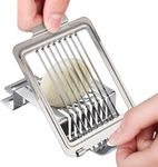 Kitchtic Egg Slicer for Hard Boiled Eggs - Stainless Cutter for Eggs - Heavy Duty Egg Chopper - Dishwasher Safe Soft Fruit Slicer for Strawberry, Kiwi, Bananas