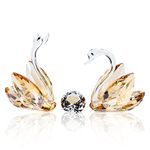 Ornalrist Set of 2 Crystal Golden Swans Gifts for Couple on Wedding 50 Years Marriage Glass Figurines Collectibles 50th Anniversary Presents Keepsake for Parents Home Decor