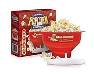 Mac-Corns Large Microwave Popcorn Maker/Popper Bowl with Lid - Hot Air or PoP with Oil or Butter