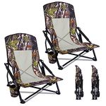 Nice C Hunting Chair, Hunting Seat, Turkey Chair, Beach Camping Folding Backpacking Chair with Cup Holder & Carry Strap Compact & Heavy Duty Outdoor, Travel (Set of 2)