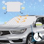 Range Tour Car Windshield Snow Cover with Fixing Strap, Automotive Windshield Cover for Snow, Ice, Sun Frost Guard Windshield Cover Dust Cover Car Protector for Winter Summer(148x114cm)