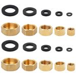 Neikafan Brass Blanking Caps 1/8 1/4 3/8 3/4 1/2 Stop End 10 Pcs Compression Washing Machine 3/4 Brass Blanking Nut Cap Female with Sealing Washer for Radiator Valve Pipe Fittings