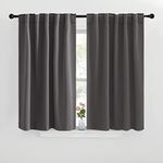 NICETOWN Half Window Curtains for Bedroom - (Grey Color) 42x40 Inch, Blackout Curtain 2 Panels, Thermal Insulated Room Darkening Drapes with Rod Pocket and Back Tab for Loft and Caravan