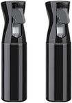 Hair Spray Misting Bottle - Ultra Fine Continuous Mist Sprayer For Hairstyling, Cleaning, Plants & Skin Care Hair Spray Bottle with Trigger, Continuous Spray Water Bottle - Black(200ML,2PC)