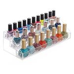 MineDecor 24 Bottles Acrylic Nail Polish Organizer Rack 3 Tiers Essential Oils Storage Shelves For Desktop Clear Display Stand Holder