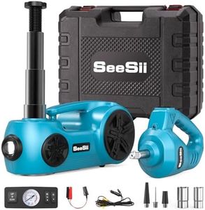 Seesii Electric Car Jack, 5 Ton Car Jack kit, 12V Hydraulic Jack with Electric Impact Wrench and Tire Inflator Pump, Portable Car Jack Kit for SUV MPV Truck Change Tires Garage Repair