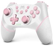 AceGamer Wireless Game Controller for Switch, Custom Design with Anti-Slip Grip,Compatible with Switch/Switch Lite/Switch OLED,Control with Wake Up/Turbo/Vibration/Motion Control Function(Pink)