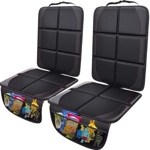 Gimars Protector Asiento Coche Silla Bebe, Paquete de 2, Compatible ISOFIX, Impermeable Tejido 600D Protector Silla Coche Niños Universal con 2 Bolsillos de Malla, Respaldo Antideslizante, SUV, Sedán