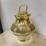 Salvus App SOLUTIONS Brass Pooja Lota/Kamandal - Traditional Hindu Ritual Water Vessel, Sacred Water Pot for Rituals (3x4 inch)