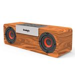 Smalody Bluetooth Speakers, Retro Wooden Portable Speaker, Built-in USB, TF Card slot & AUX Input, for Phone, Tablet, PC - Home Decoration