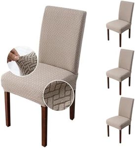 Genina Chair Covers for Dining Room Set of 4 Chair Covers Dining Chair Covers Stretch Kitchen Parsons Chair Covers,Khaki