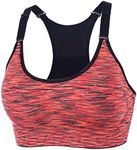 YEYELE Women Adjustable Straps and Removable Pads Tank Top Seamless Racerback Sports Bra Red L(38C 38D 38E 40A 40B 40C 40D)