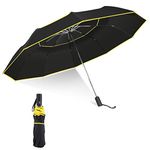 62 Inch Automatic Golf Umbrella for Rain, Kalolary Extra Large Inverted Umbrella UPF 50+ Compact Umbrella Double Canopy Travel Folding Umbrella Oversize Rain Umbrella for Women Men Home Family (Black)