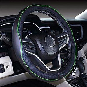 Mayco Bell Small Size Steering Wheel Cover Anti-Slip,Safety,Soft,Breathable,Durable,Full Surround,Comfortable Grip Microfiber Leather (14-14.25 inch, Green)